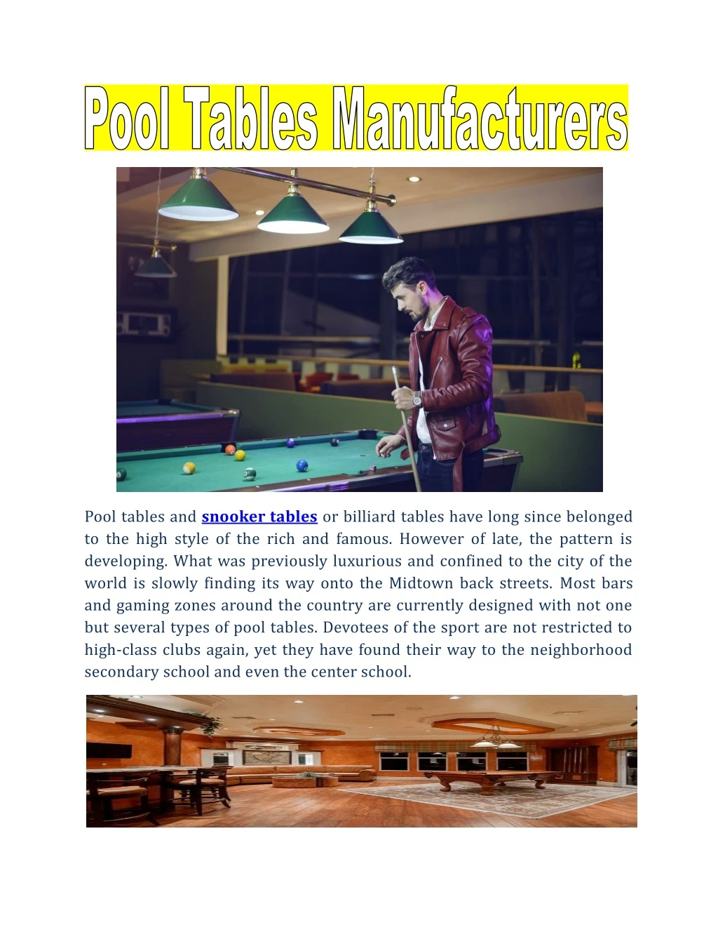 pool tables and snooker tables or billiard tables n.