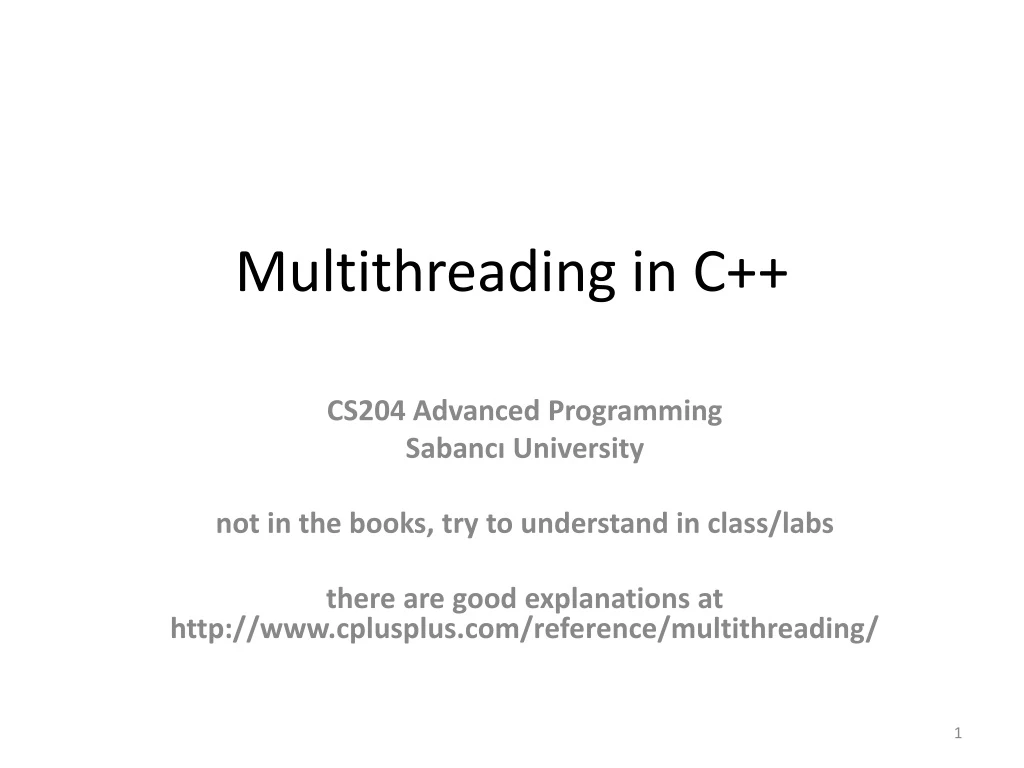PPT - Multithreading in C++ PowerPoint Presentation, free download - ID ...