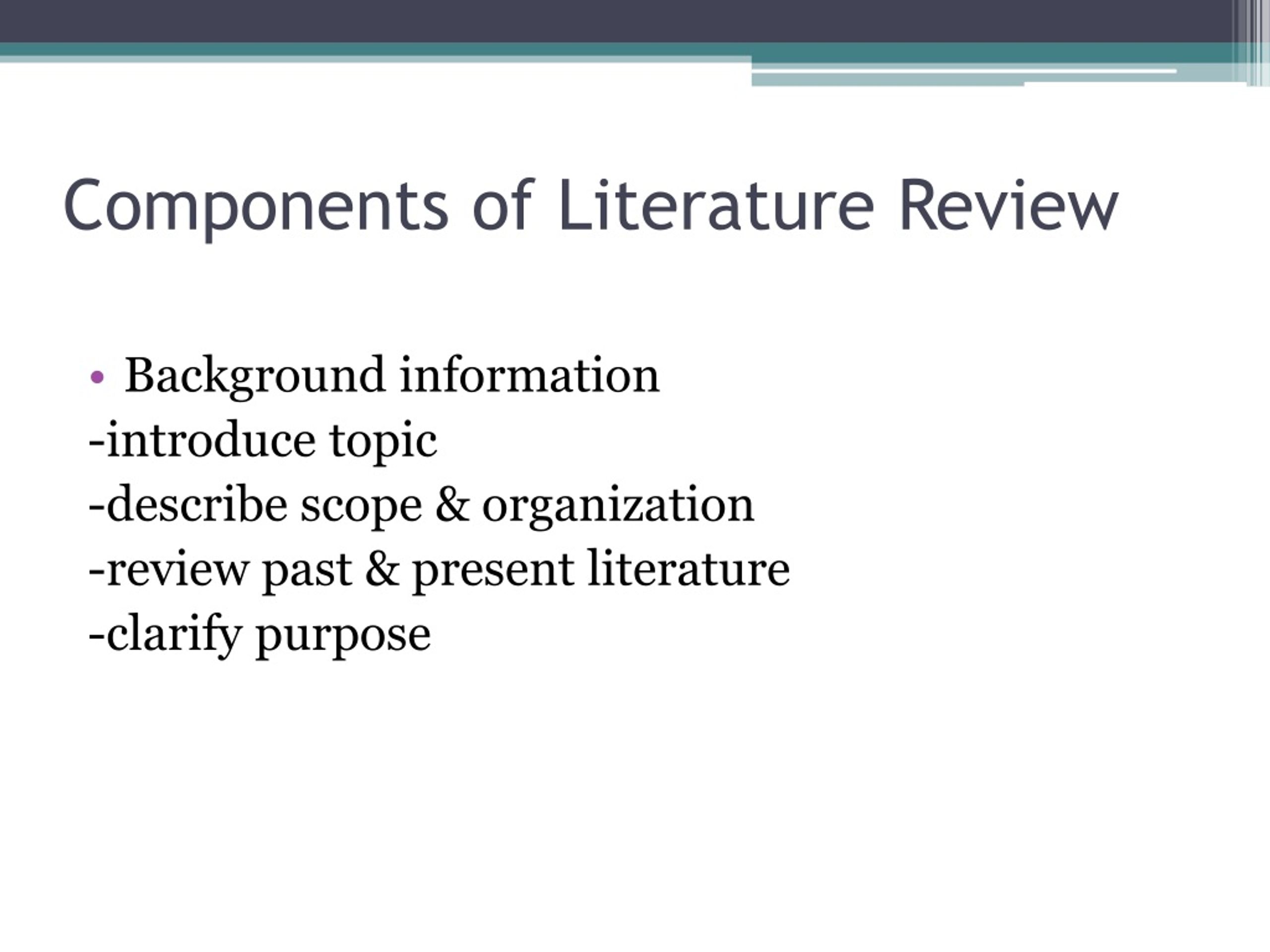 four components of literature review