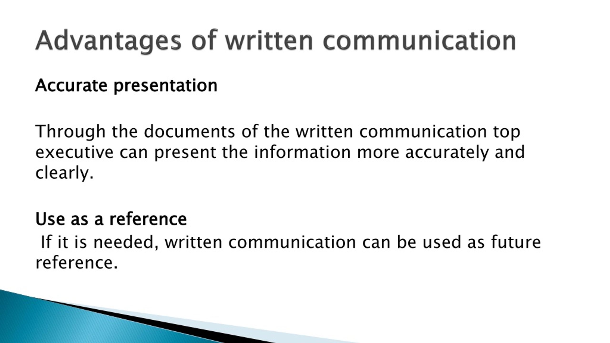 presentation communication advantages