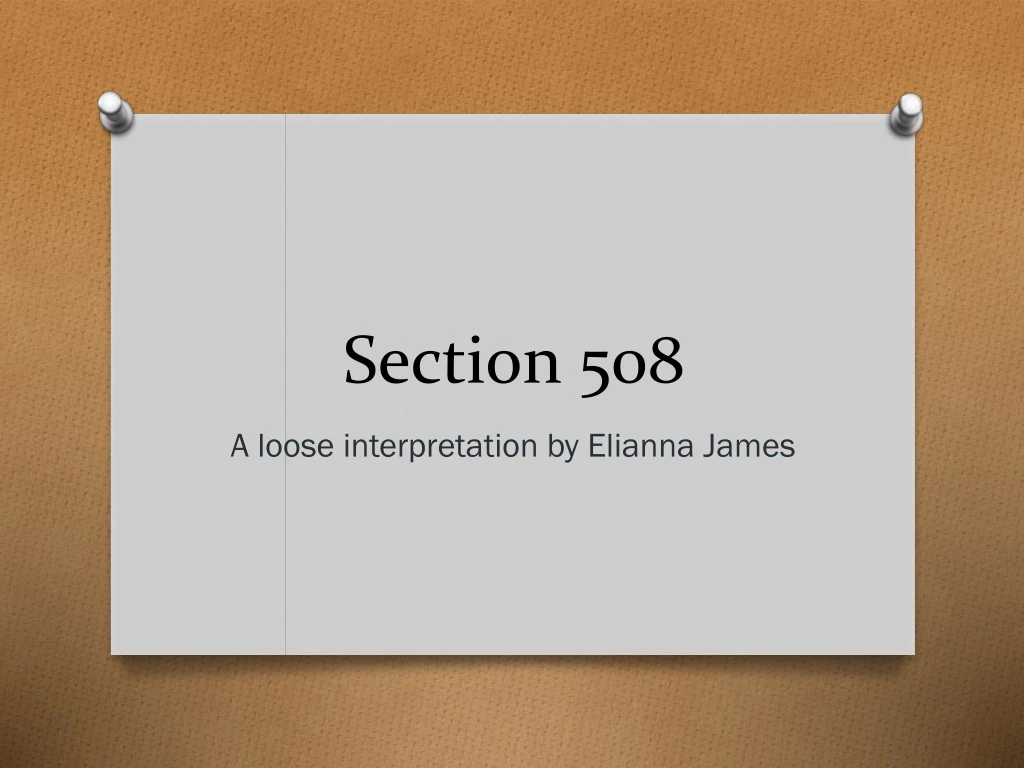section 508 powerpoint presentation