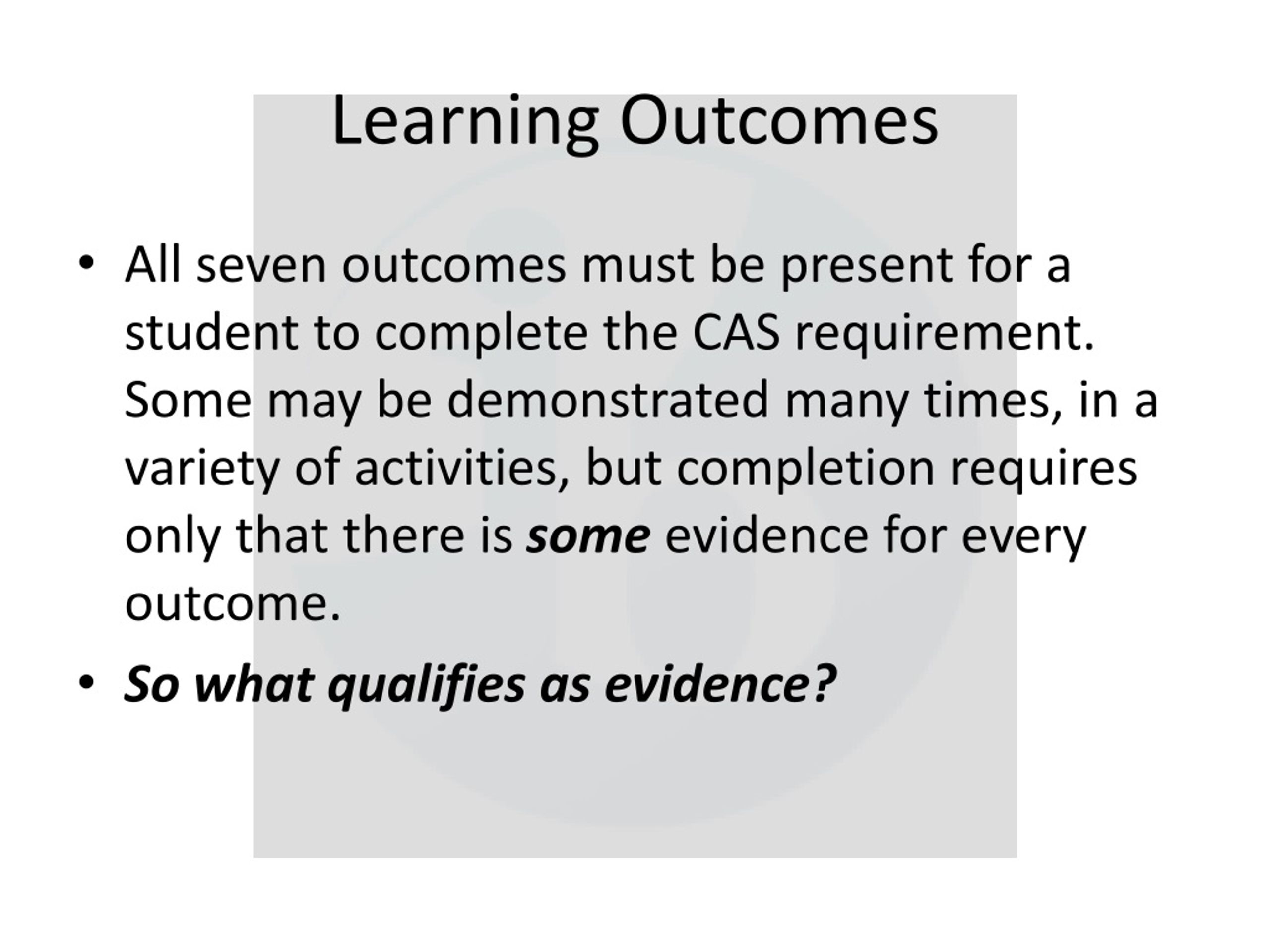 learning outcomes of case study