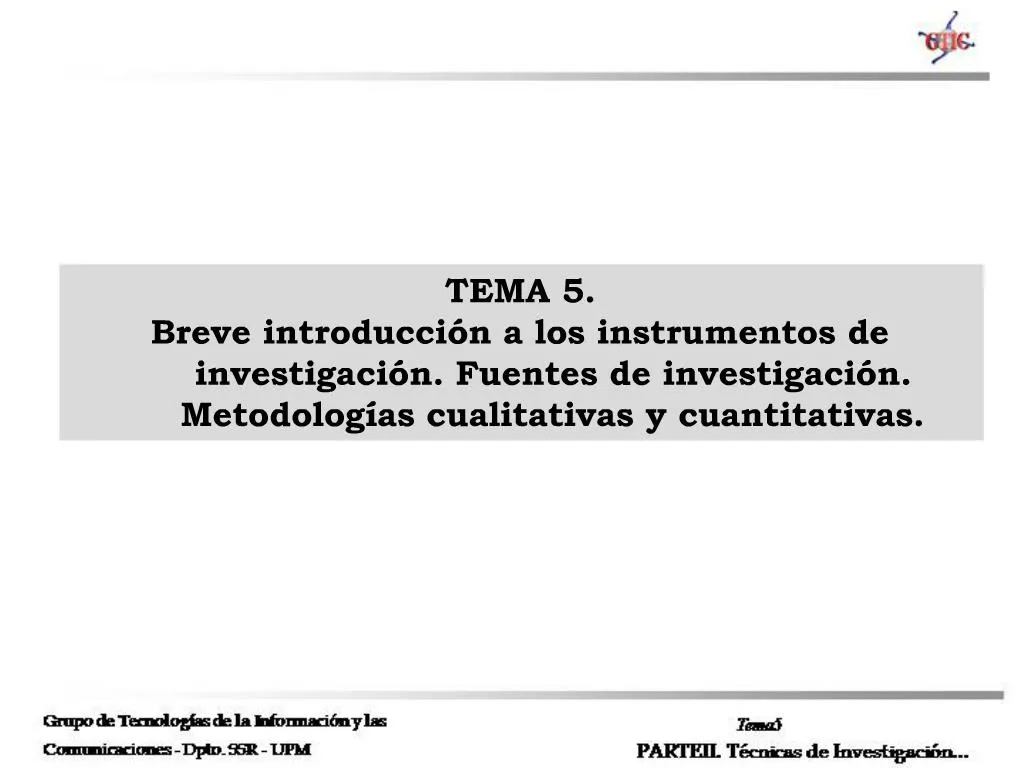 PPT TEMA Breve Introducci N A Los Instrumentos De Investigaci N Fuentes De Investigaci N