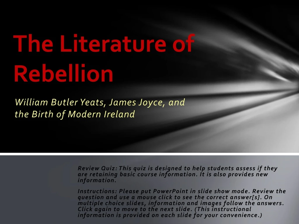 the literature of rebellion n.