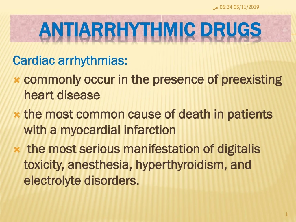 antiarrhythmic drugs powerpoint presentation