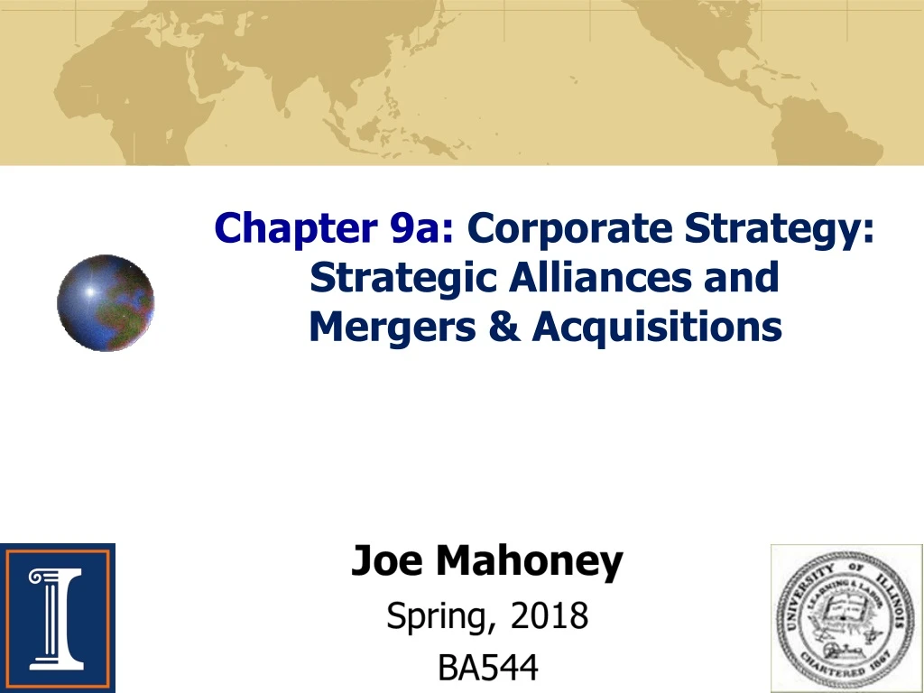 chapter 9a corporate strategy strategic alliances and mergers acquisitions n.