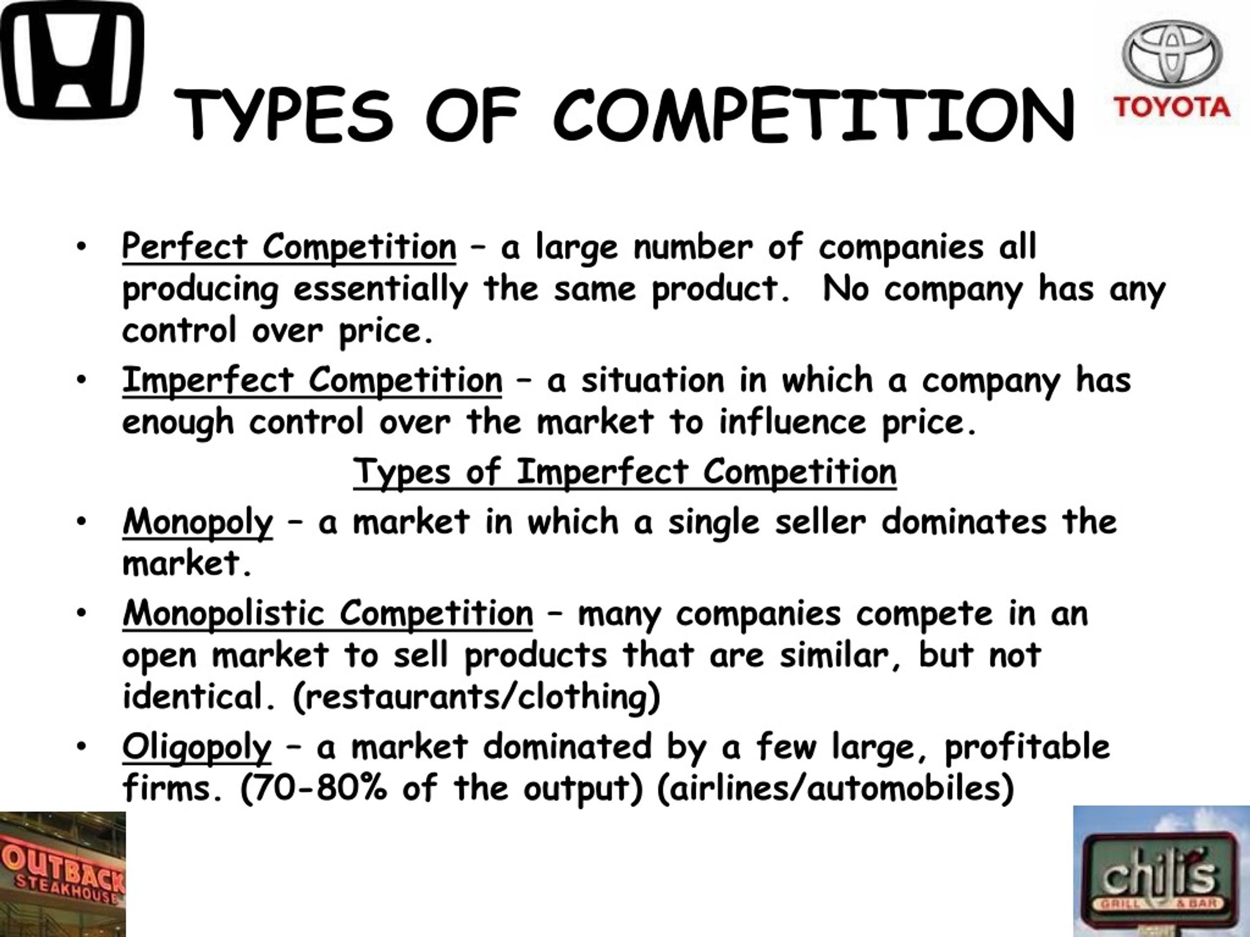 Kinds of competition. Types of Competition. Type of competitors.