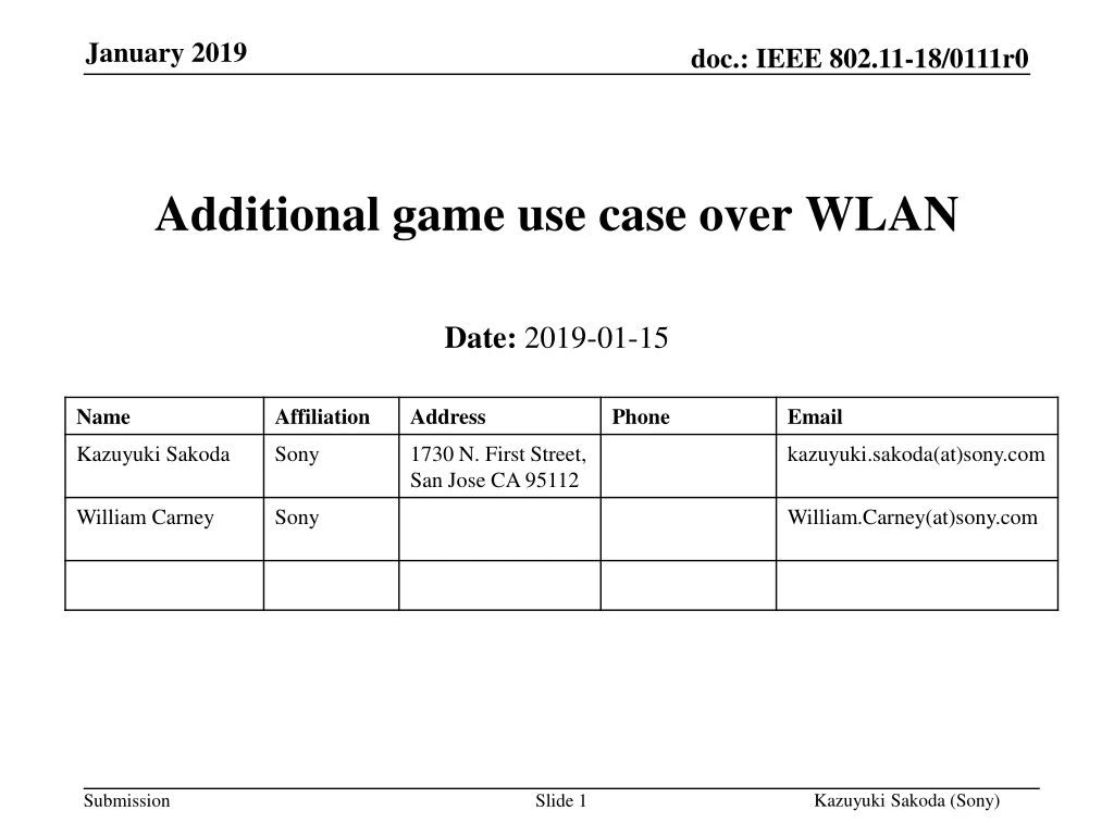 additional game use case over wlan n.