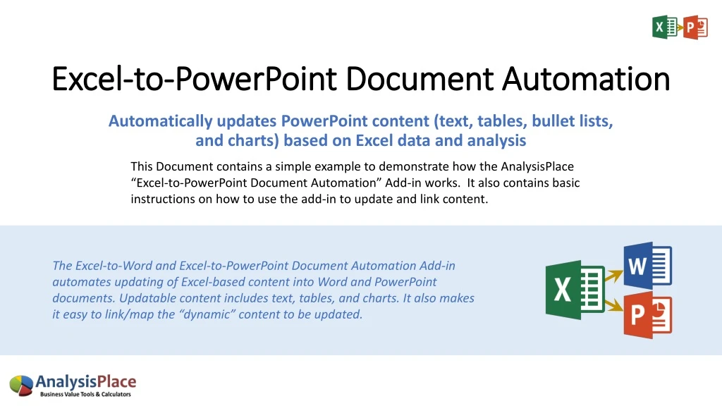 excel to powerpoint document automation n.