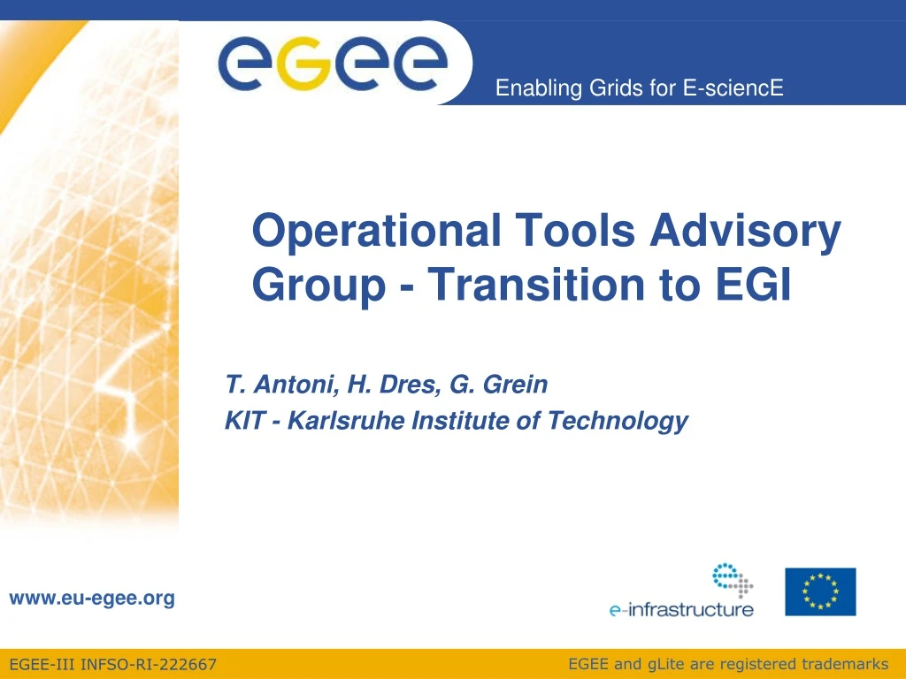 operational tools advisory group transition to egi n.