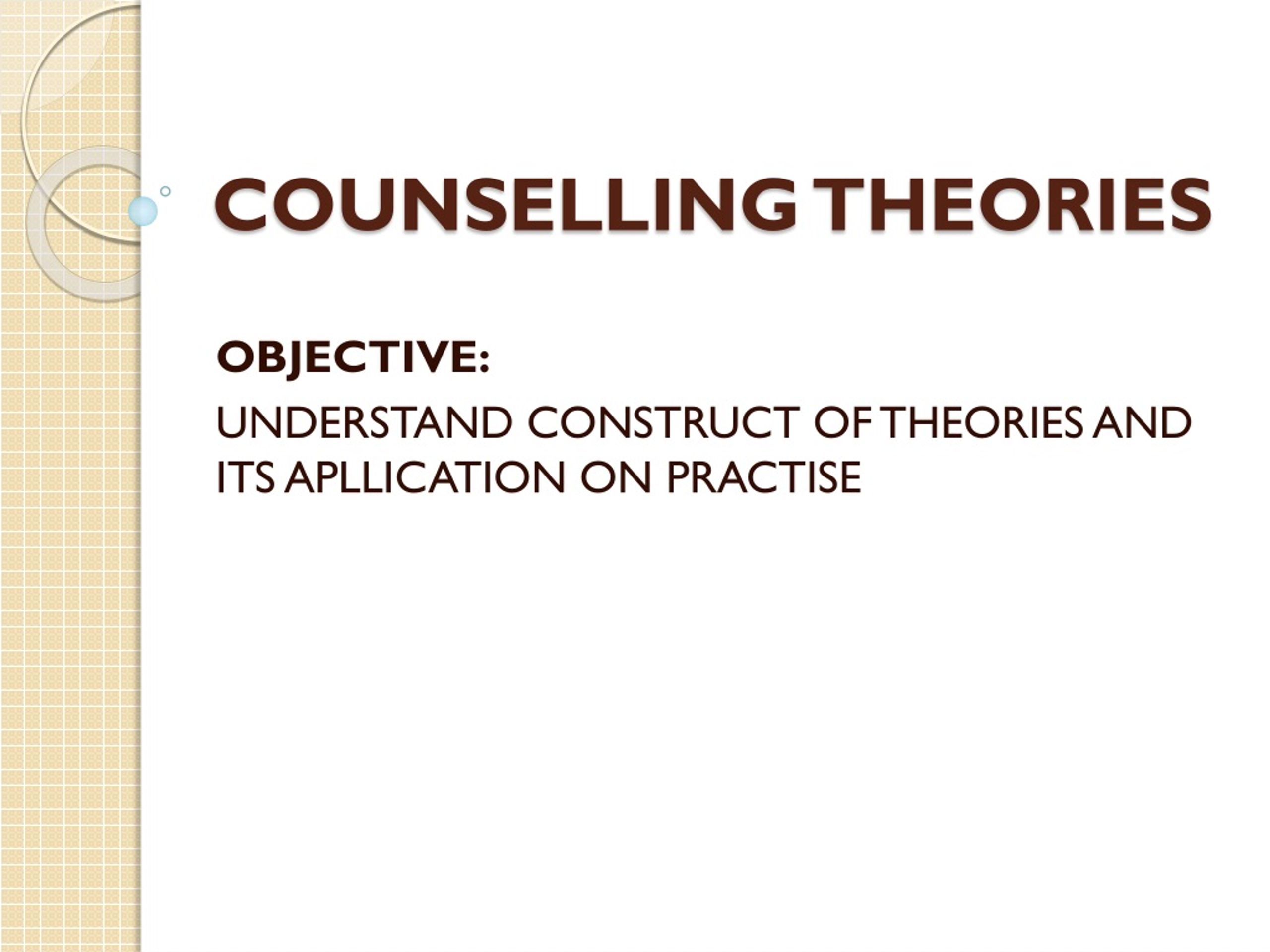 counseling theory review powerpoint presentation