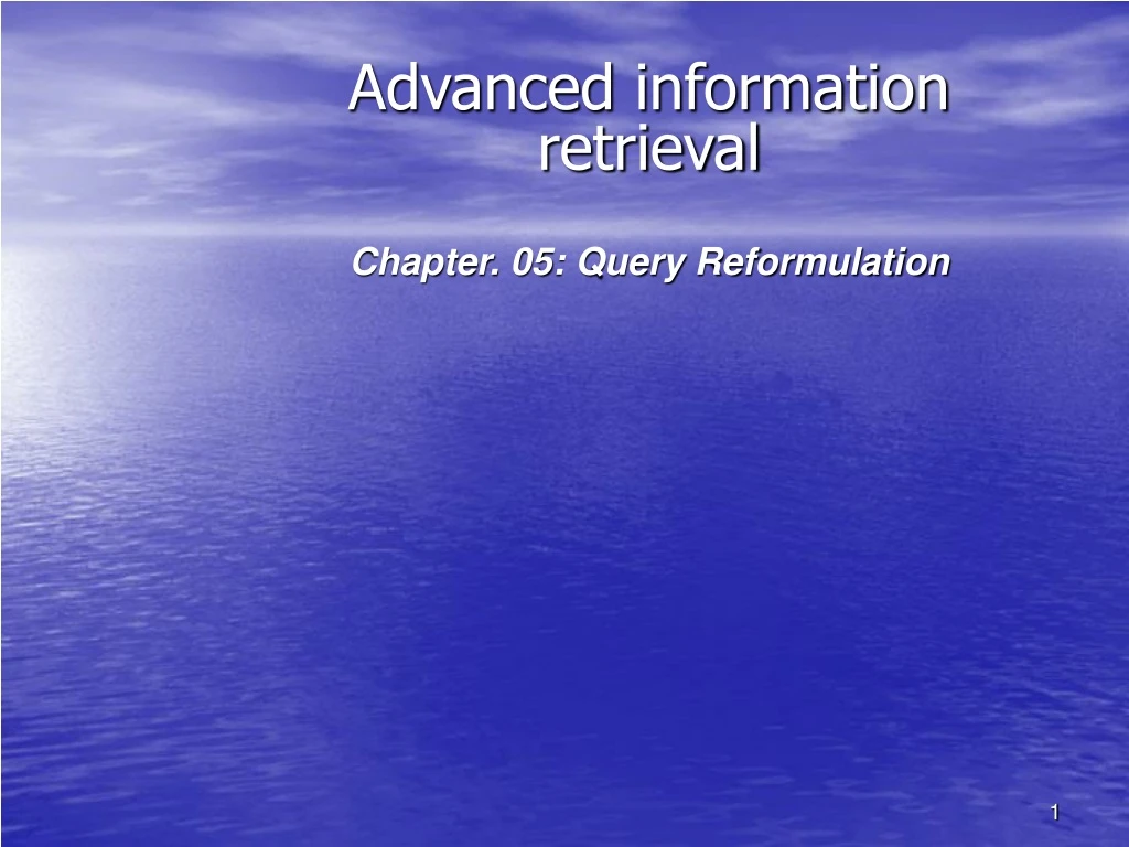 advanced information retrieval n.