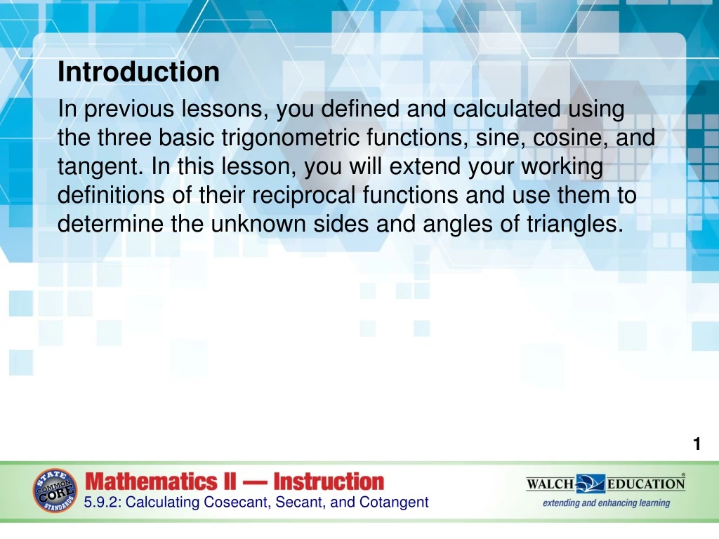 introduction in previous lessons you defined n.