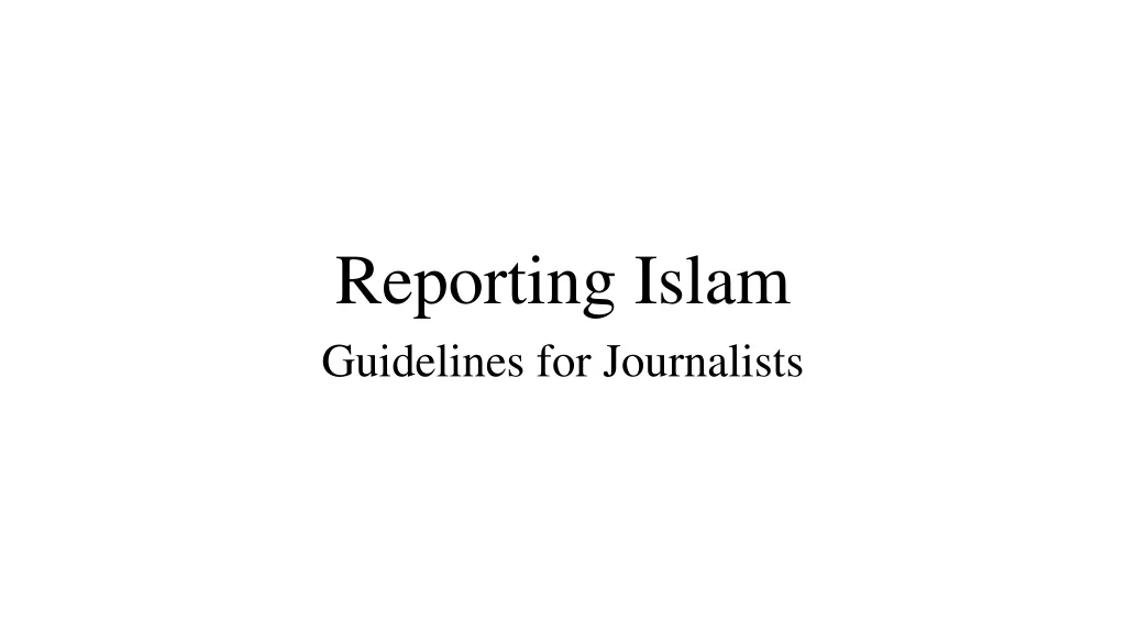 reporting islam n.