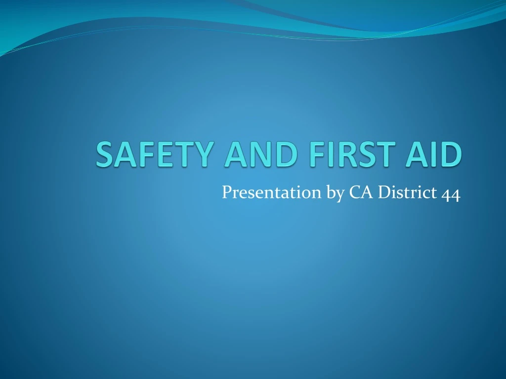 presentation on safety and first aid