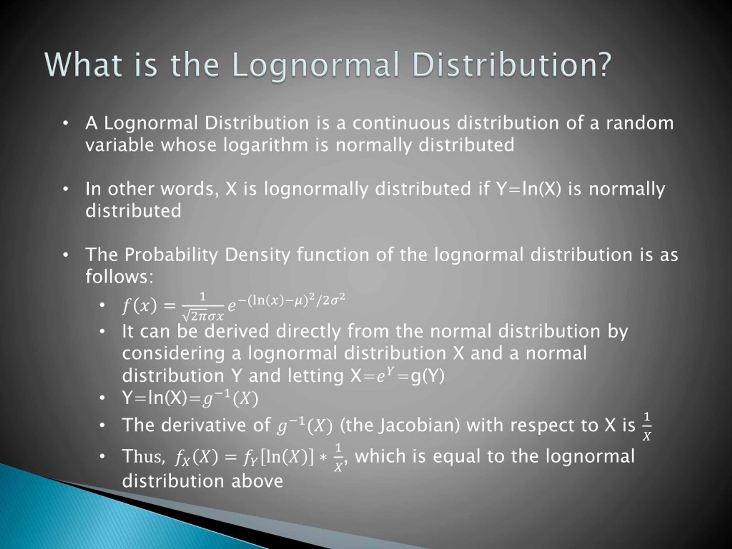 Ppt The Lognormal Distribution Powerpoint Presentation Free Download Id8917698 2972