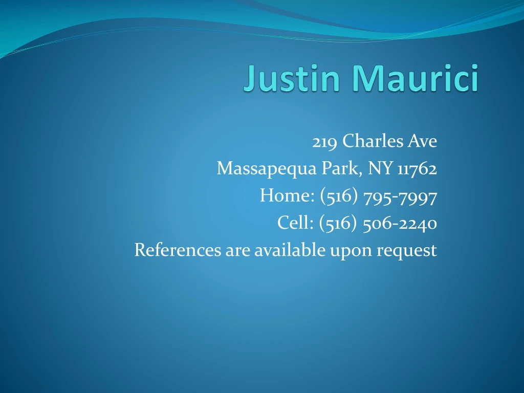 justin maurici n.