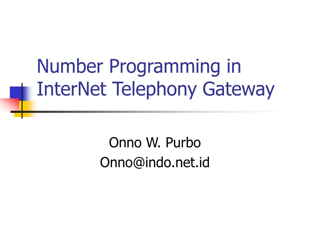 number programming in internet telephony gateway n.