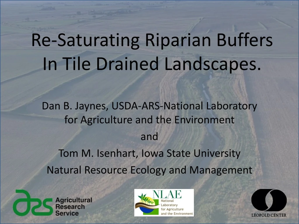 re saturating riparian buffers in tile drained landscapes n.
