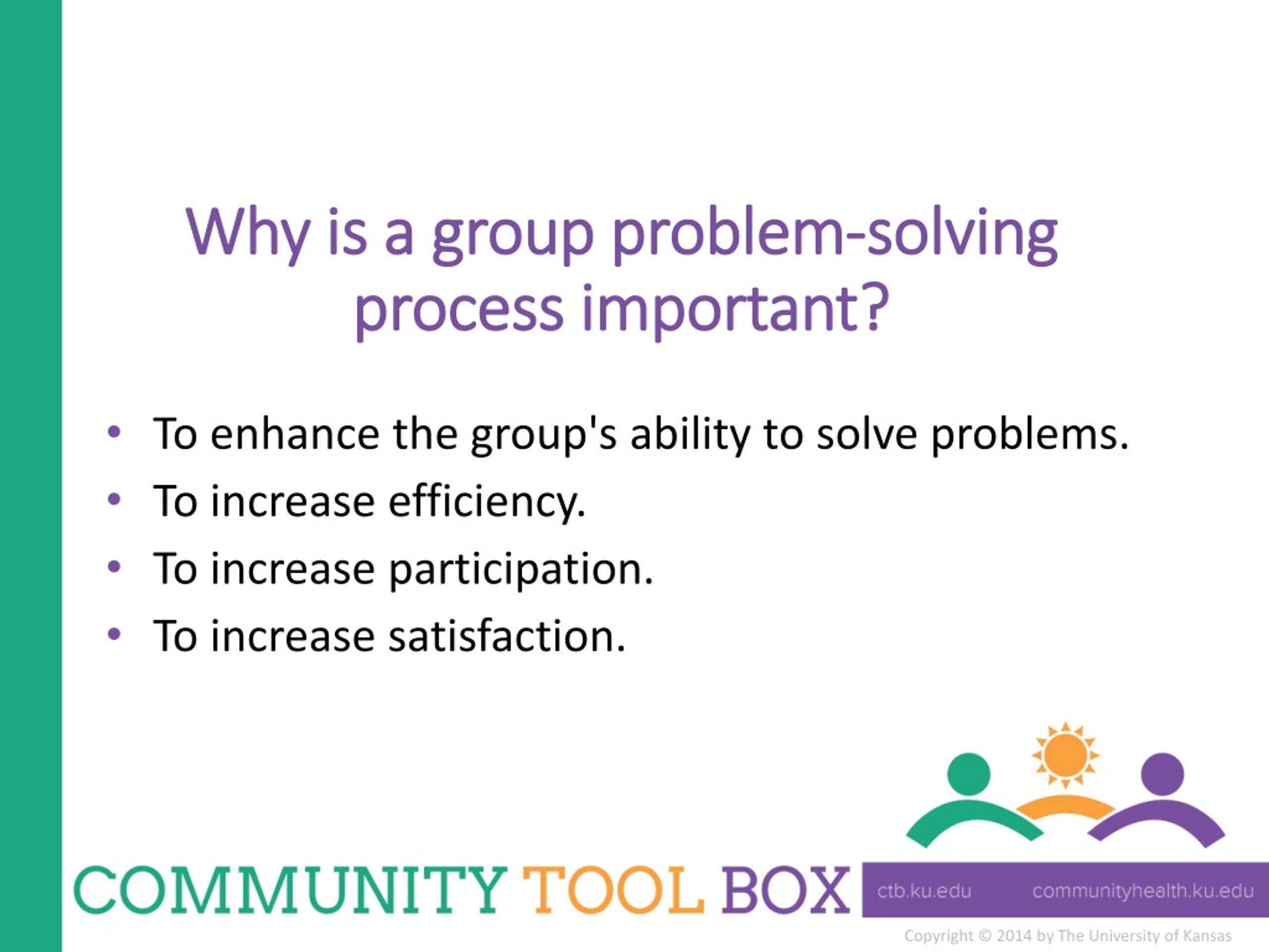 which are part of the group problem solving process