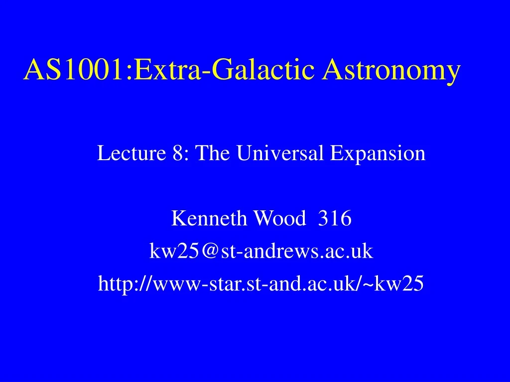 as1001 extra galactic astronomy n.