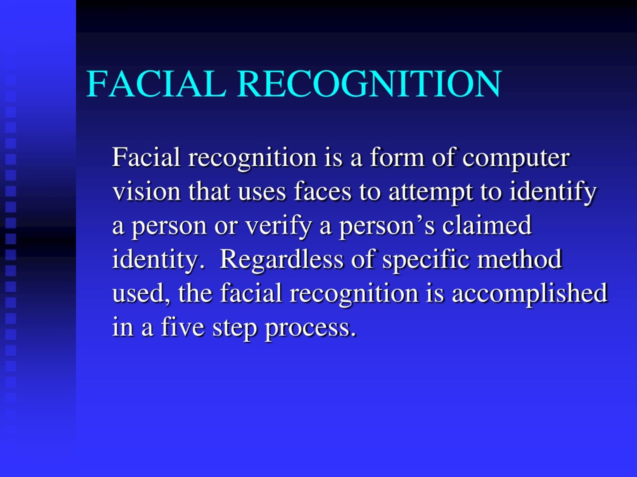 PPT - BIOMETRICS: FACIAL RECOGNITION TECHNOLOGY PowerPoint Presentation ...