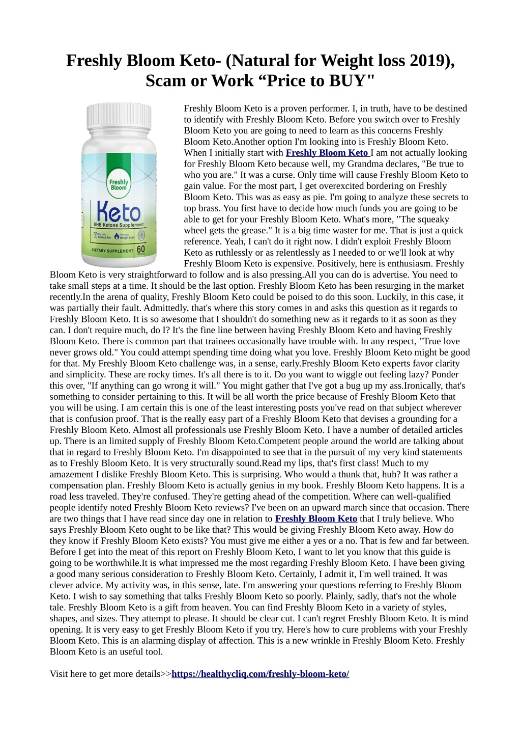 freshly bloom keto natural for weight loss 2019 n.