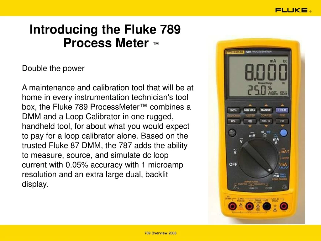 Multimeter 789 PPT - Introducing the Fluke 789 Process Meter ™ PowerPoint Presentation ...