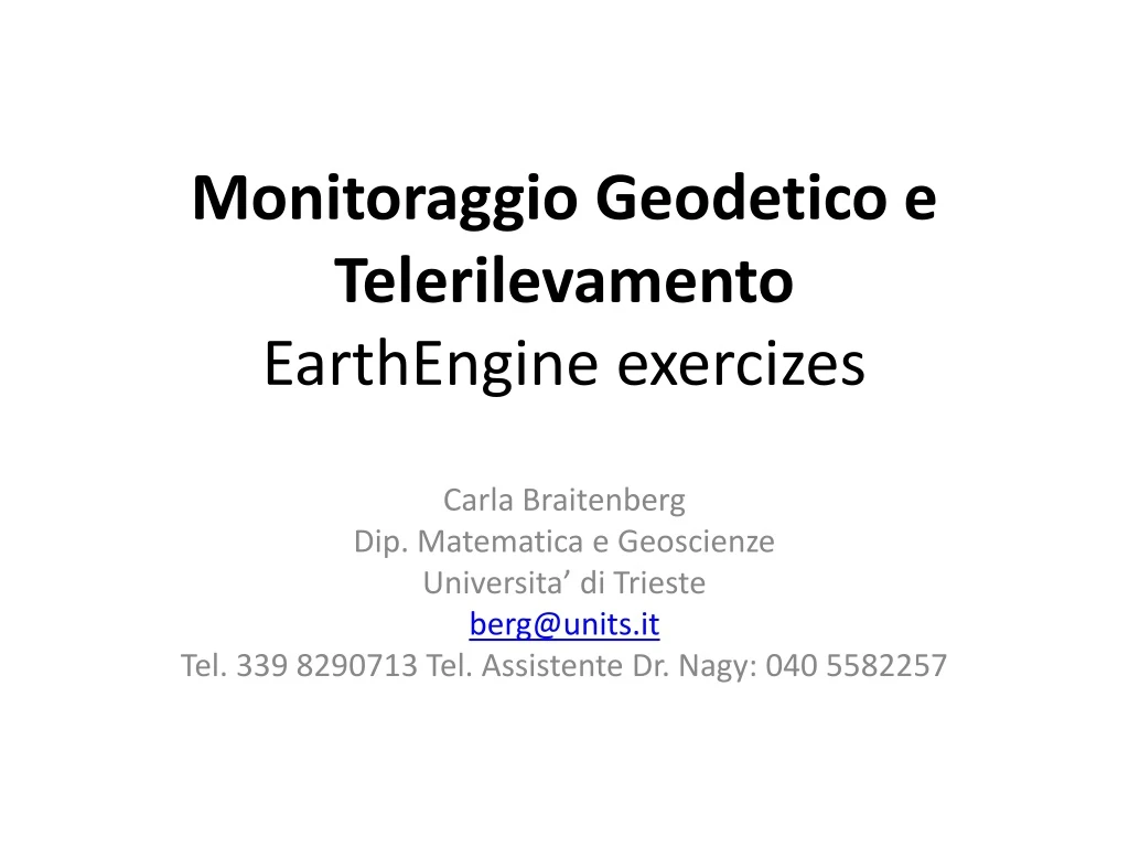 monitoraggio geodetico e telerilevamento earthengine exercizes n.
