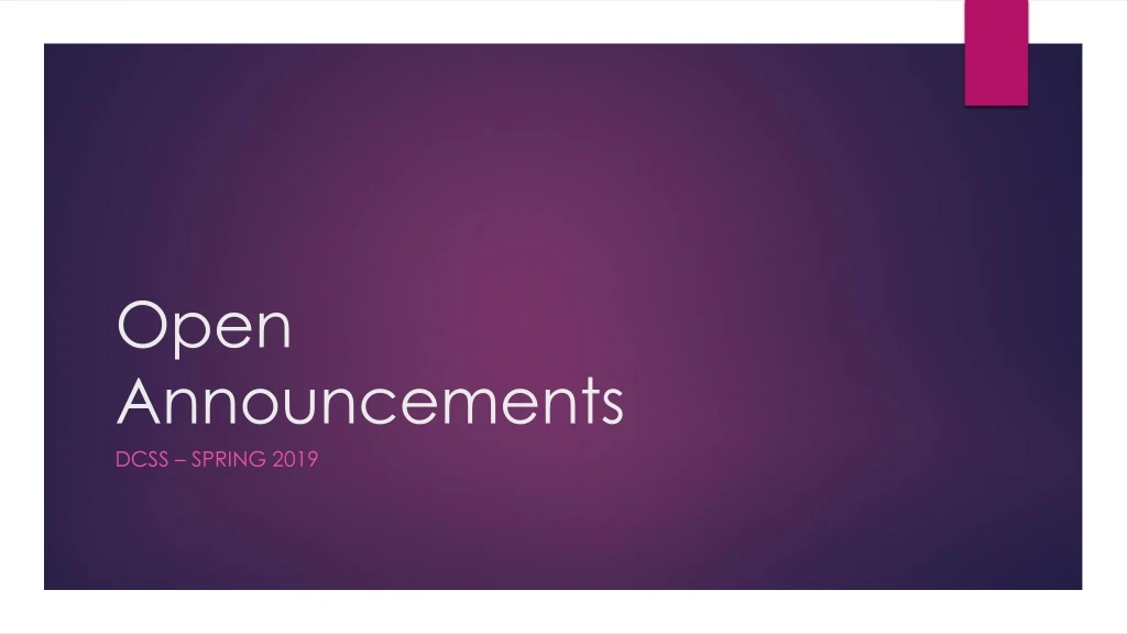 PPT - Open Announcements PowerPoint Presentation, free download - ID ...