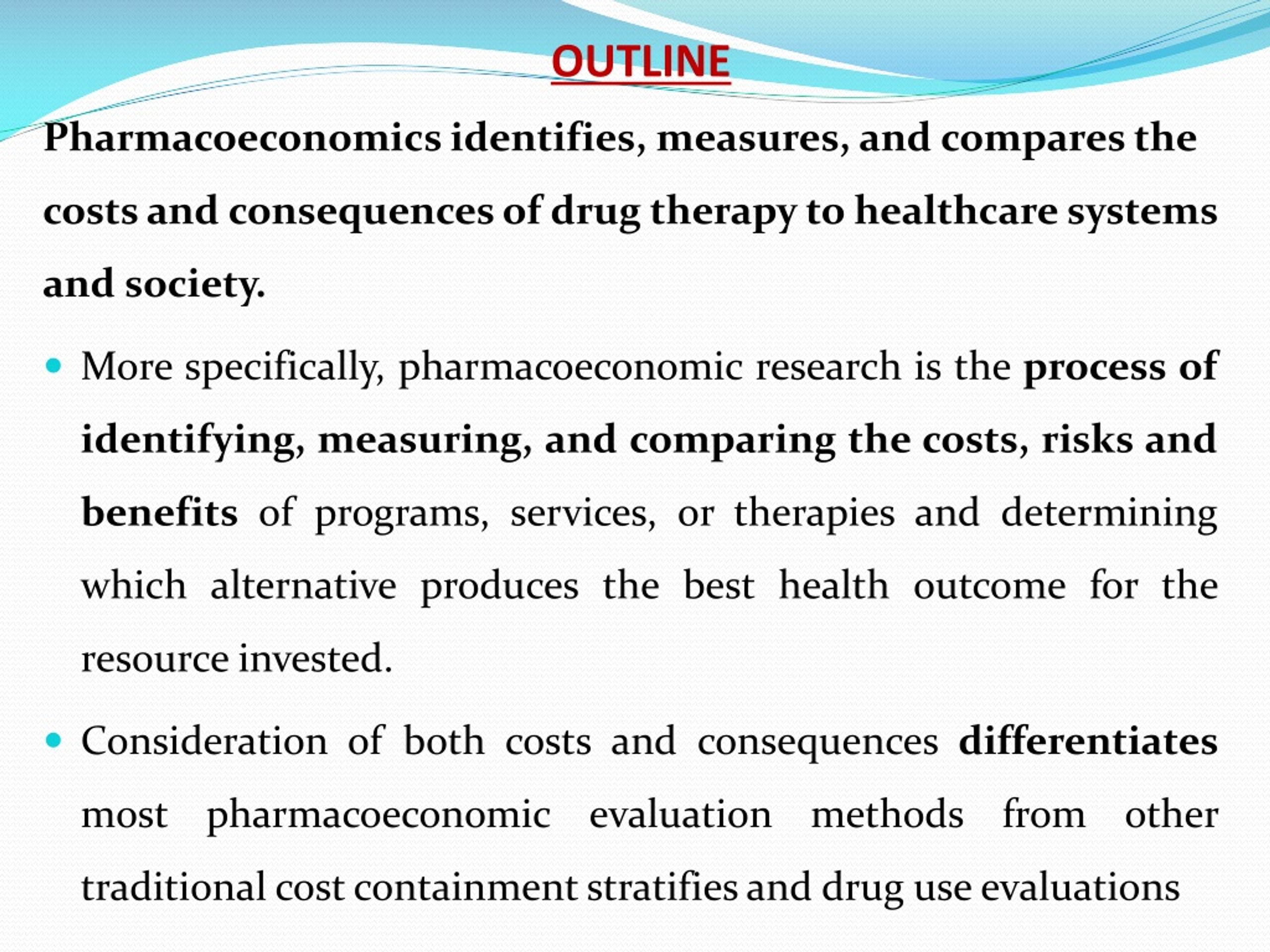 PPT - Pharmacoeconomics: Principles, Methods, And Applications ...