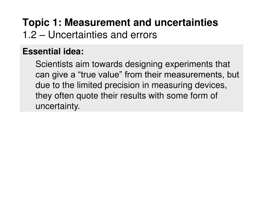 topic 1 measurement and uncertainties 1 2 uncertainties and errors n.