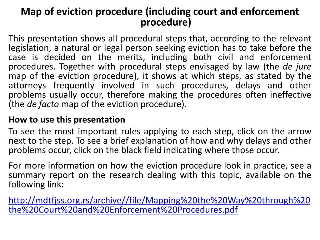 PPT - Map Of Eviction Procedure (including Court And Enforcement ...