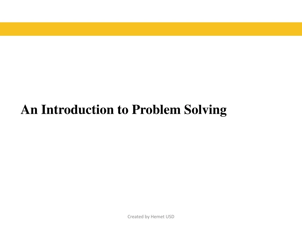 introduction to problem solving ppt