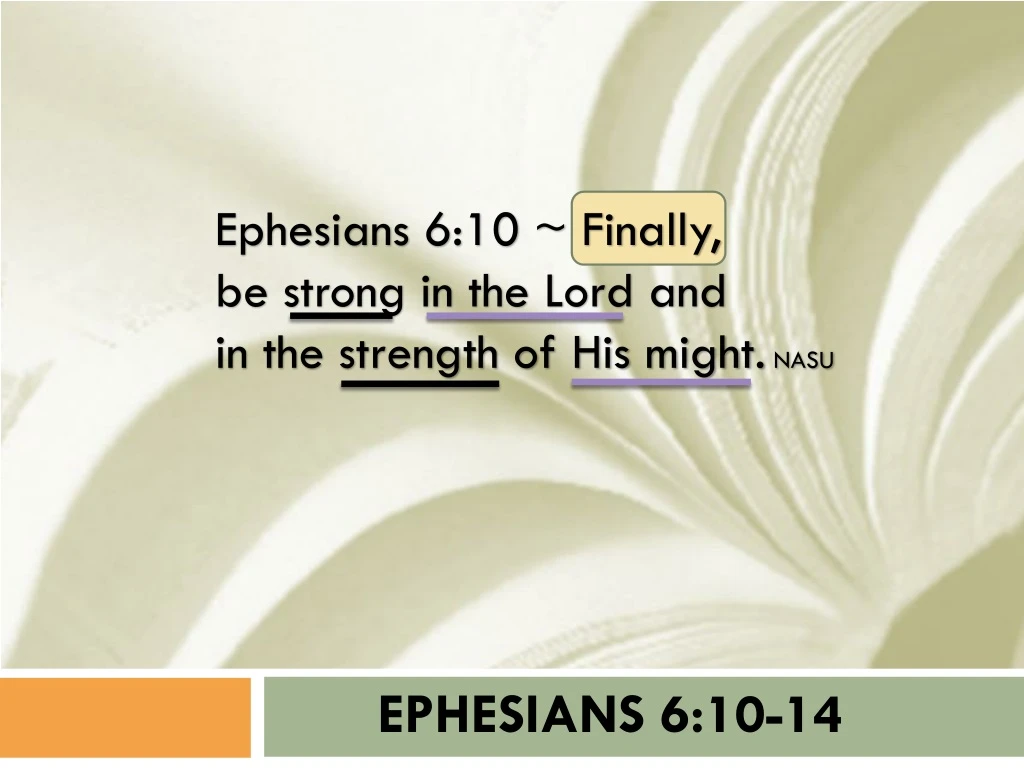 ephesians 6 10 14 n.