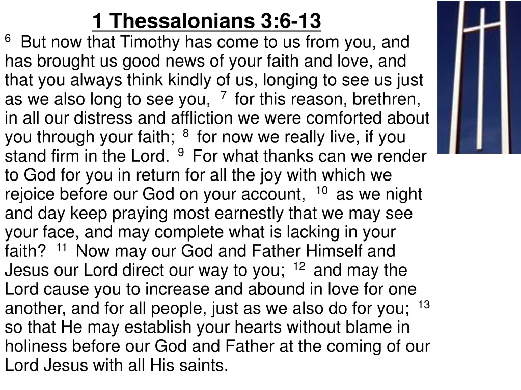 PPT - 1 Thessalonians 3:6-13 PowerPoint Presentation, free download ...