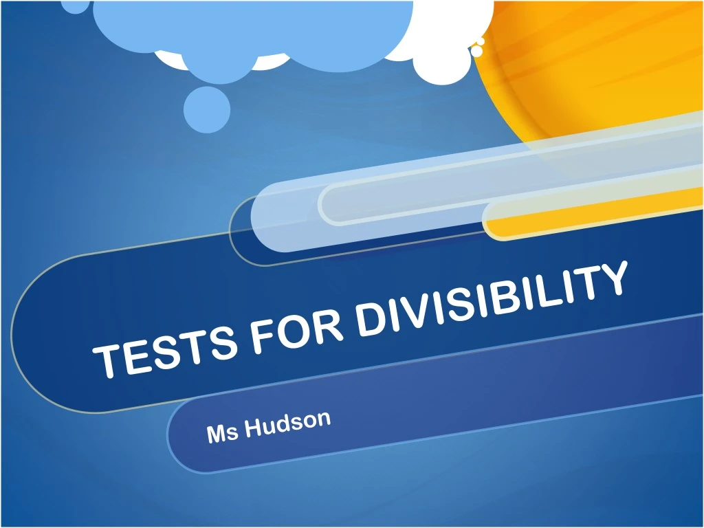 tests for divisibility n.