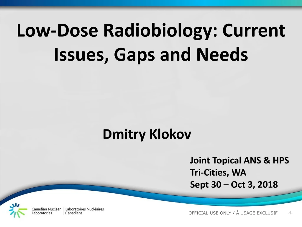 low dose radiobiology current issues gaps n.