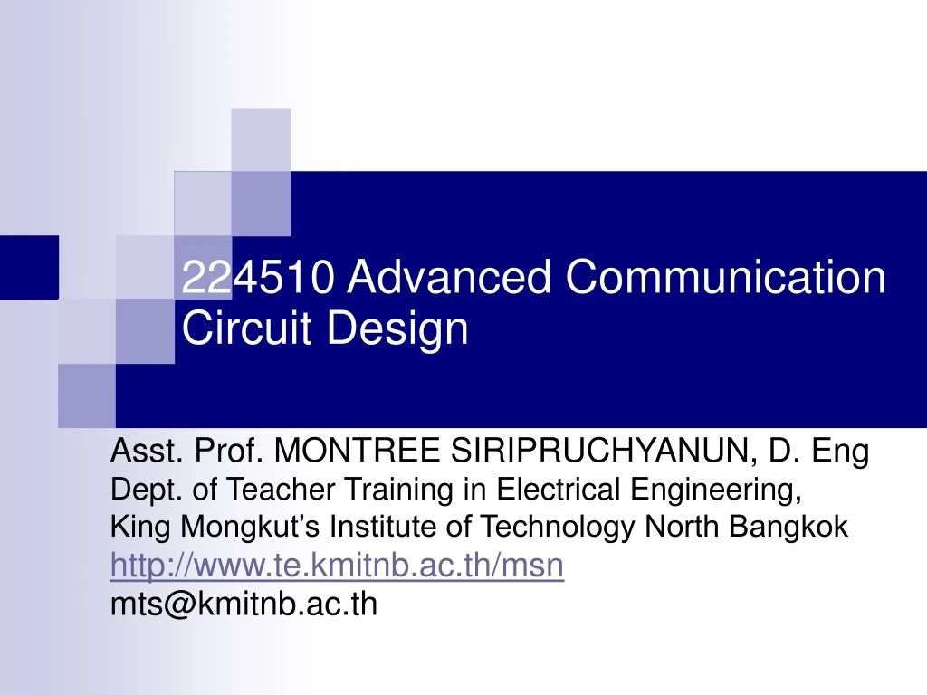 224510 advanced communication circuit design n.