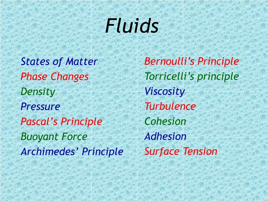 fluids n.