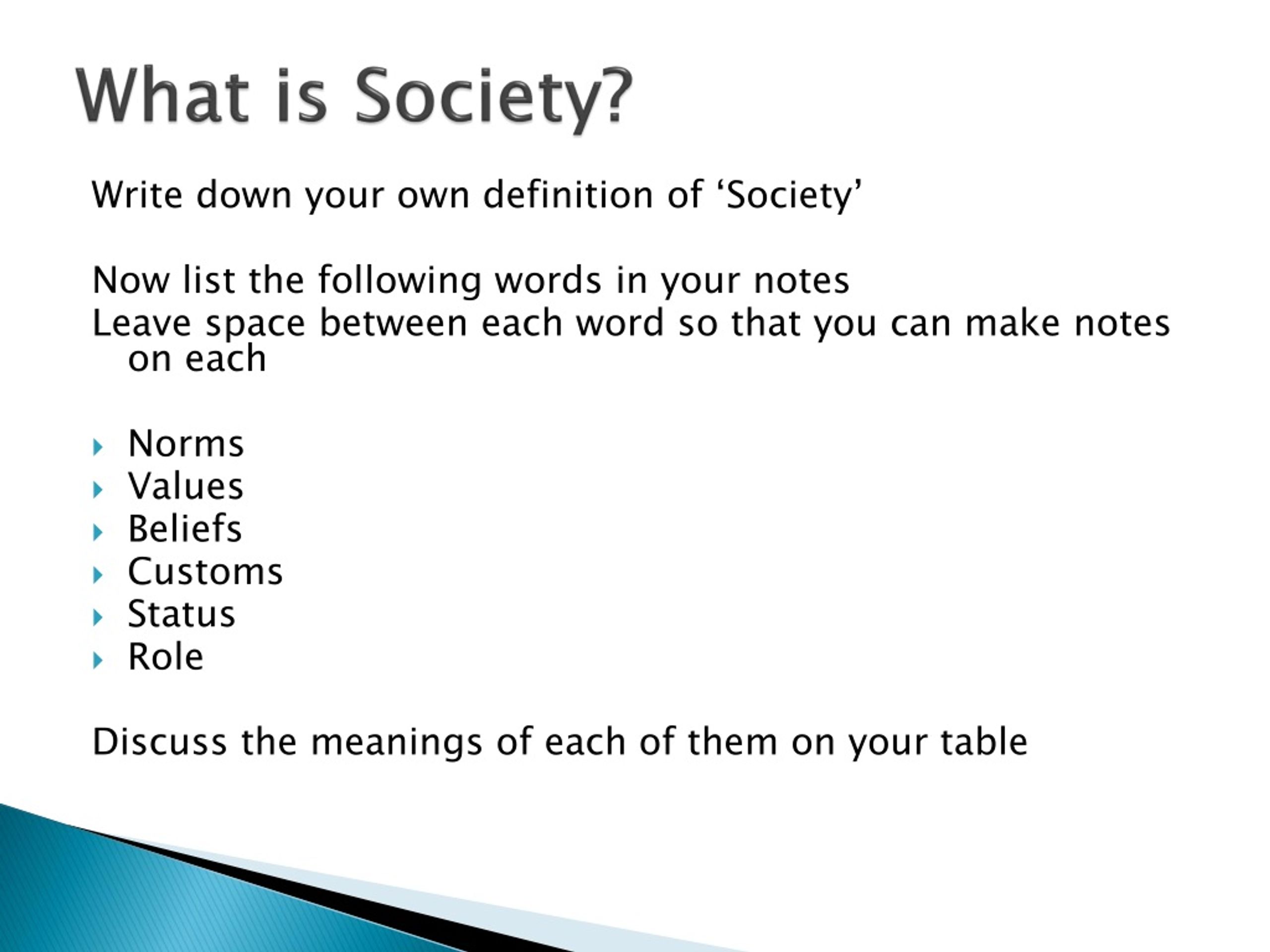 essay meaning of society