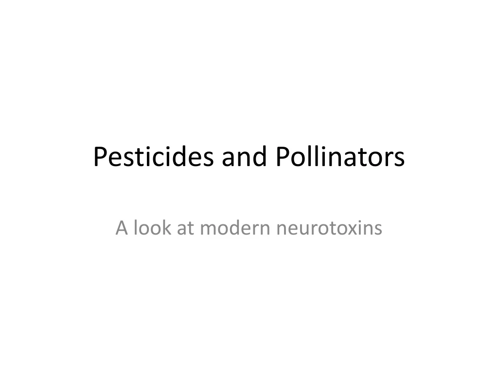 pesticides and pollinators n.