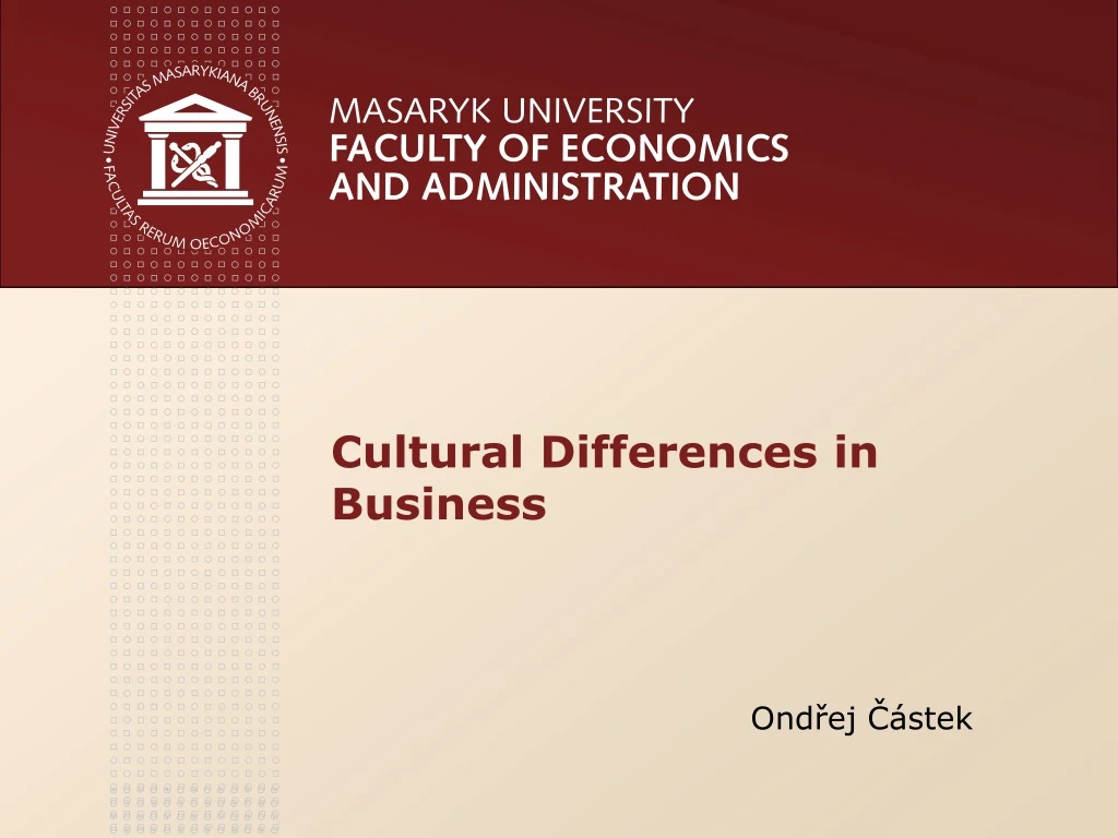 cultural d ifferences in business n.