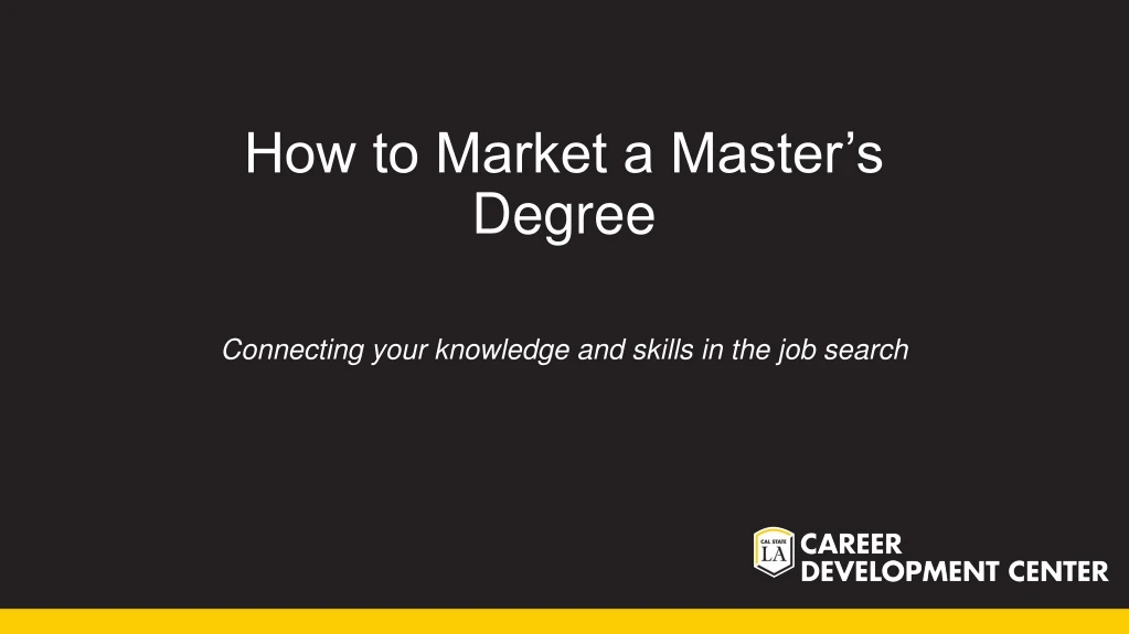 how to market a master s degree n.