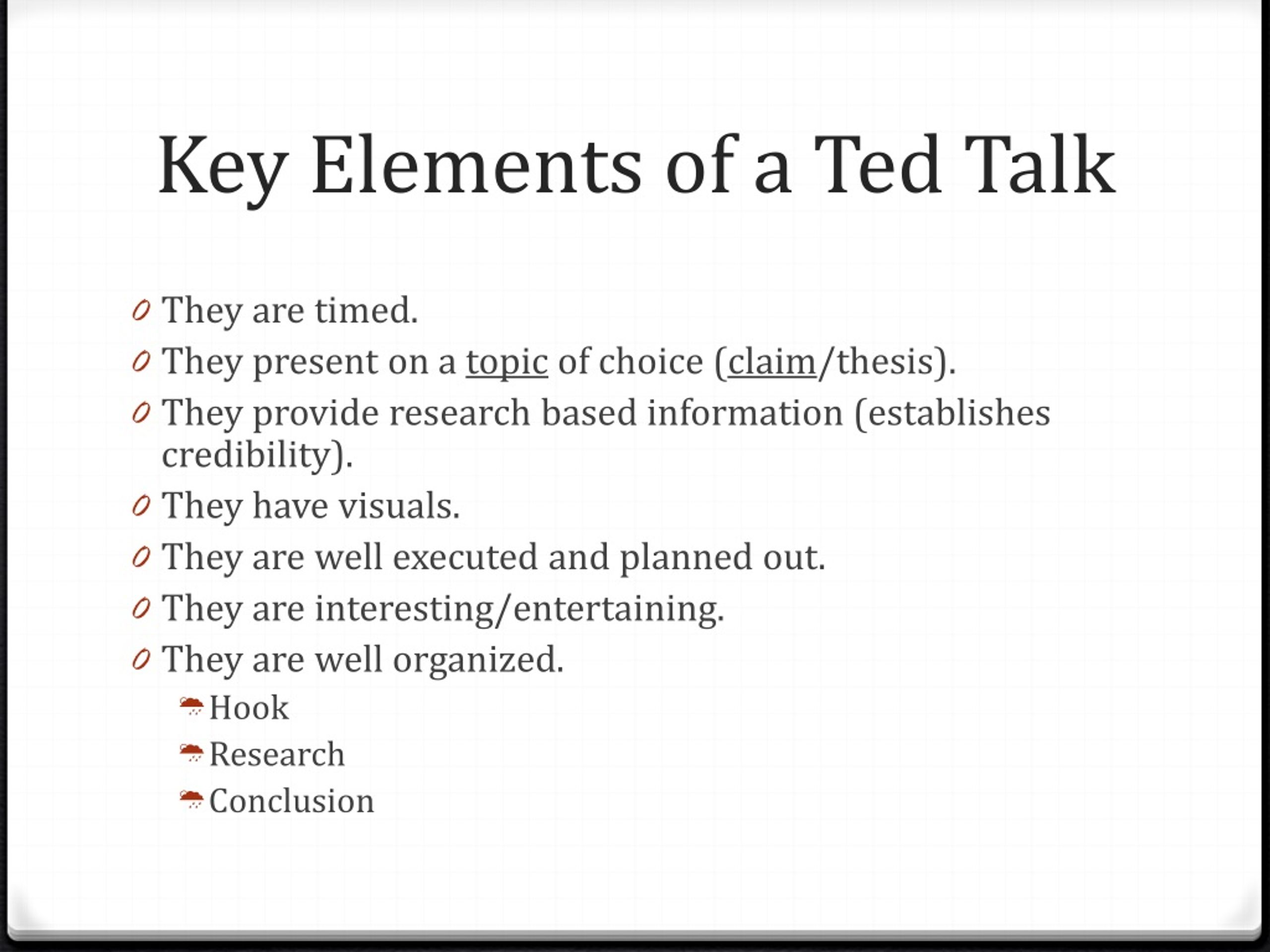 what is the thesis (main argument) of the ted talk