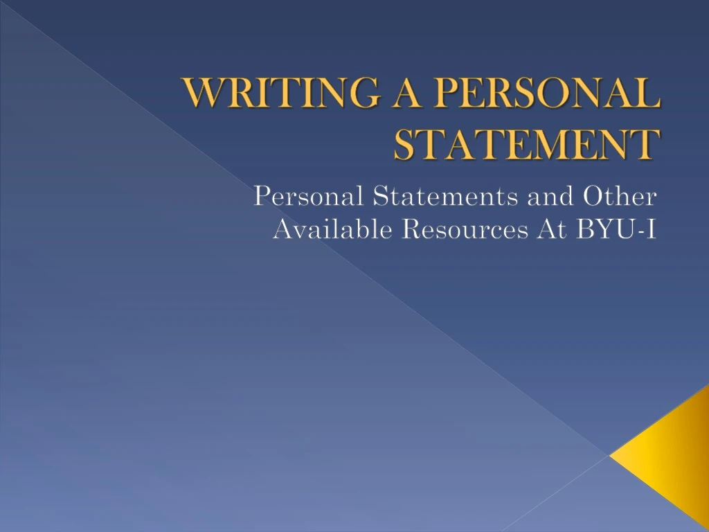 writing a personal statement ppt