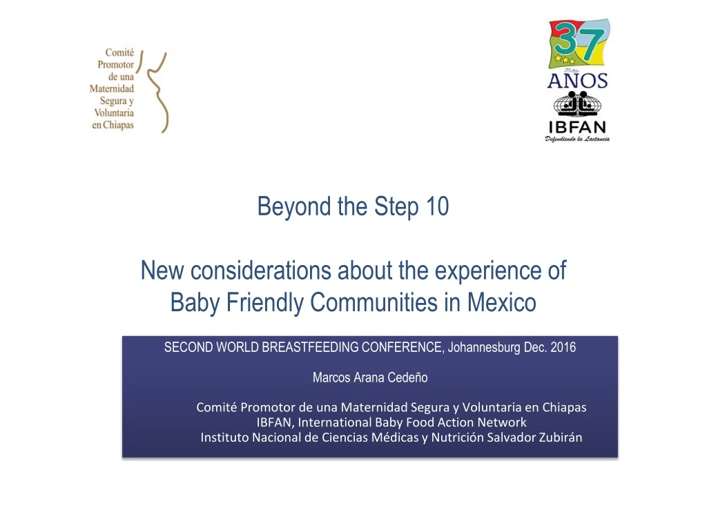 beyond the step 10 new considerations about the experience of baby friendly communities in mexico n.