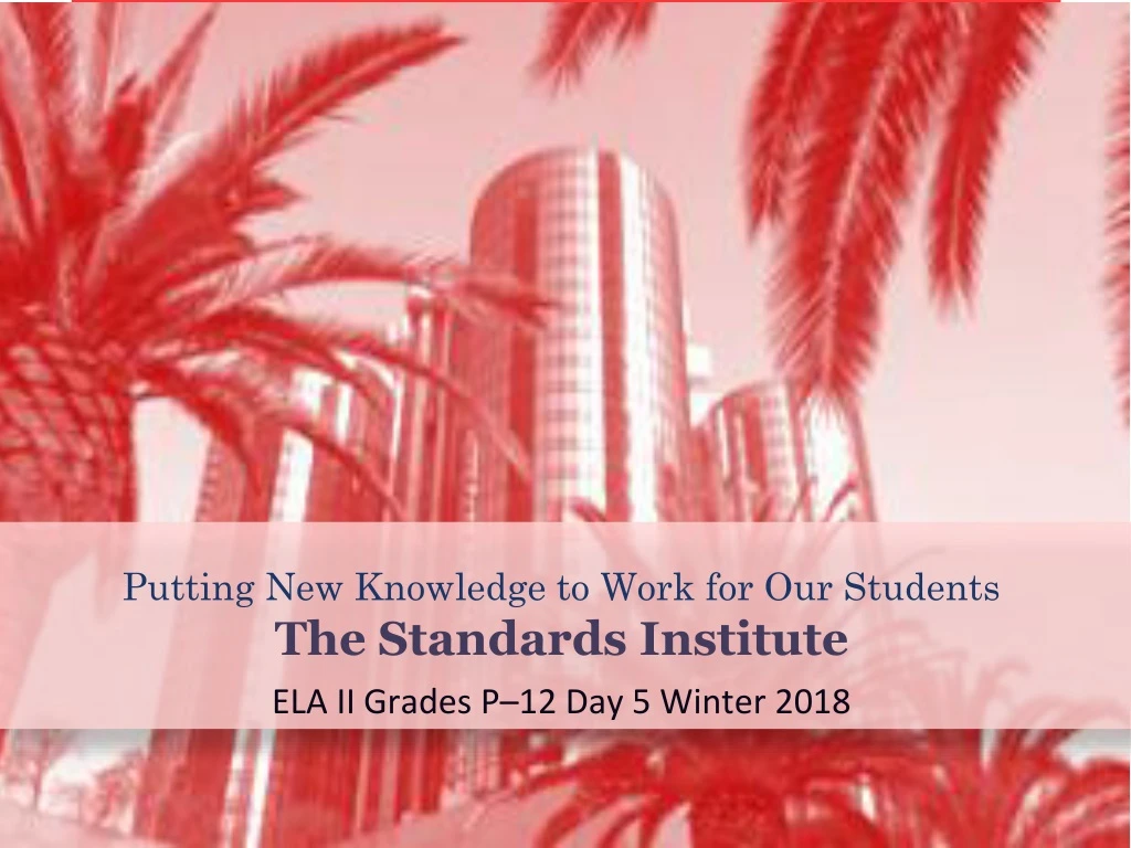 putting new knowledge to work for our students n.