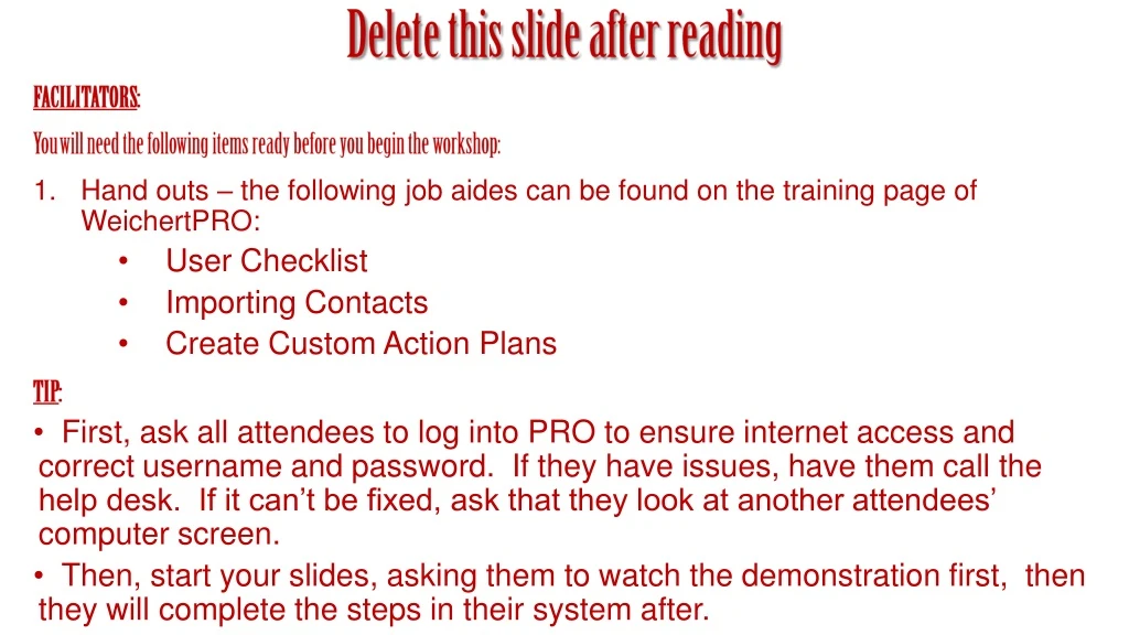 Ppt Delete This Slide After Reading Powerpoint Presentation Free