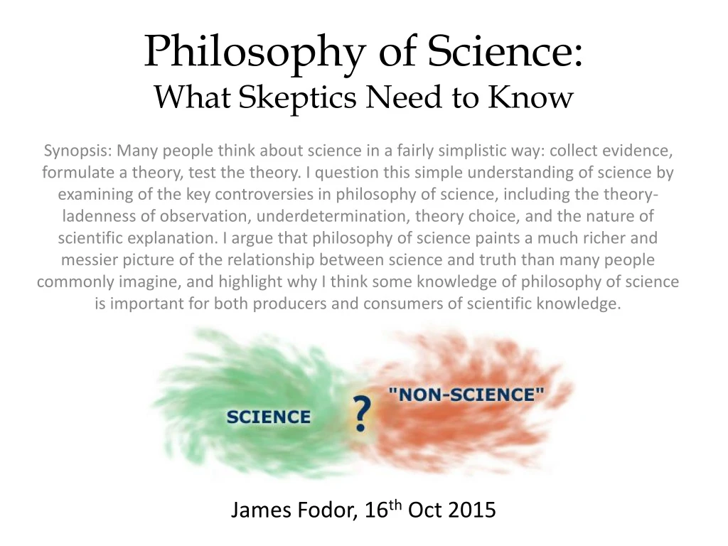 philosophy of science what skeptics need to know n.